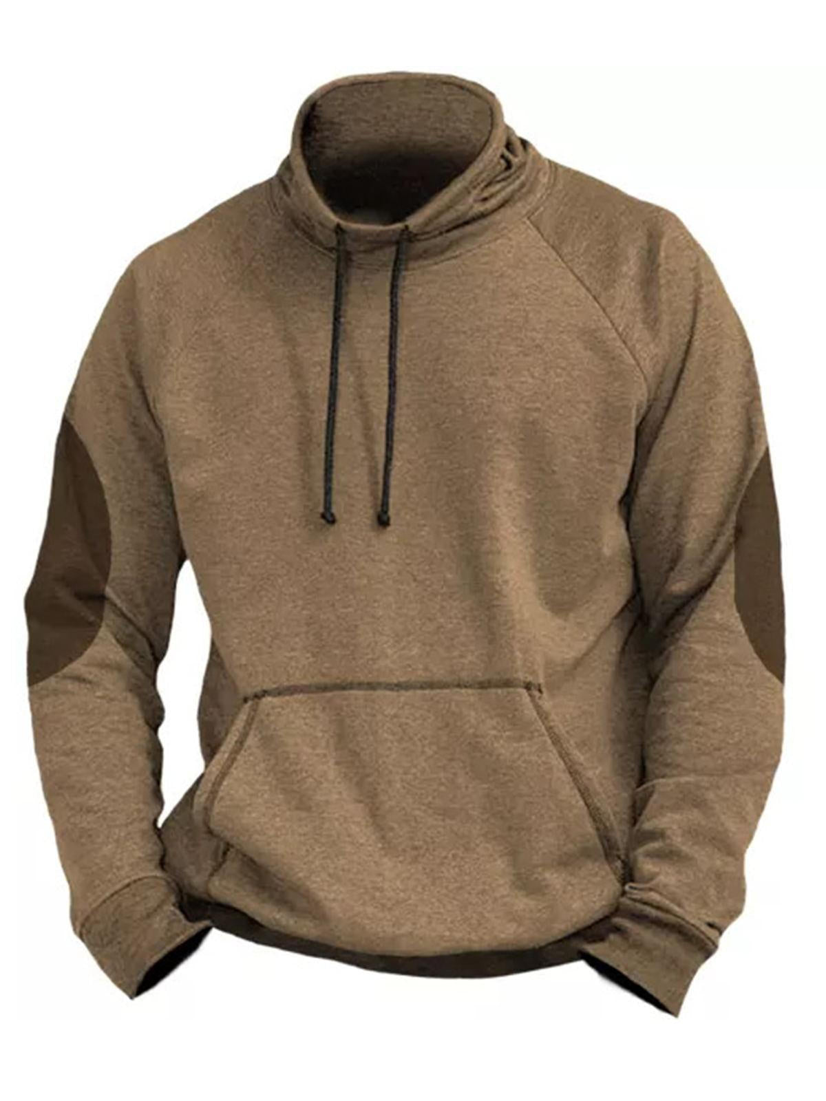 Casual Plain Pocket Long Sleeve Men's Sweatshirt