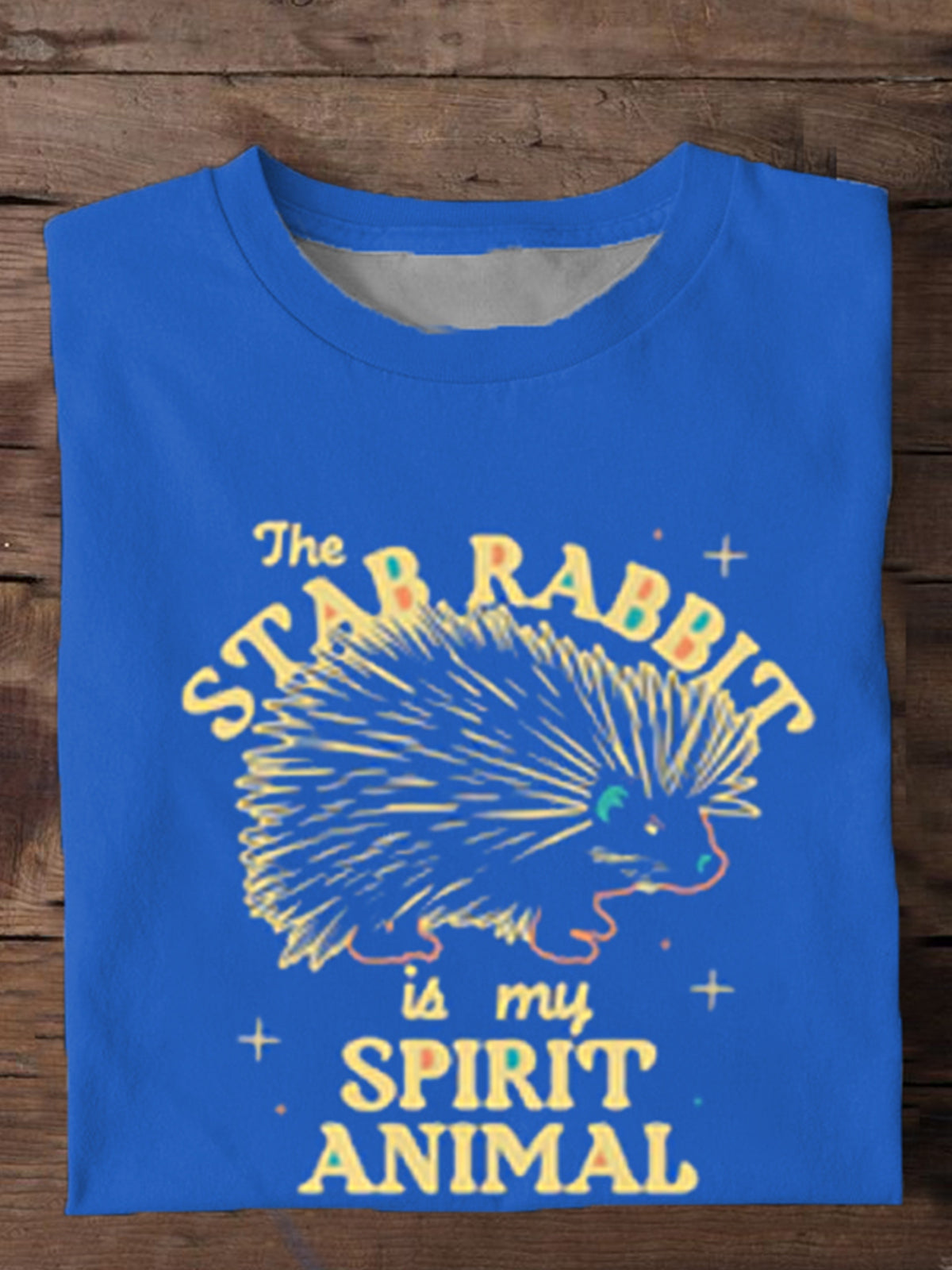 Slogan Hedgehog Print Men's Short Sleeve T-Shirt