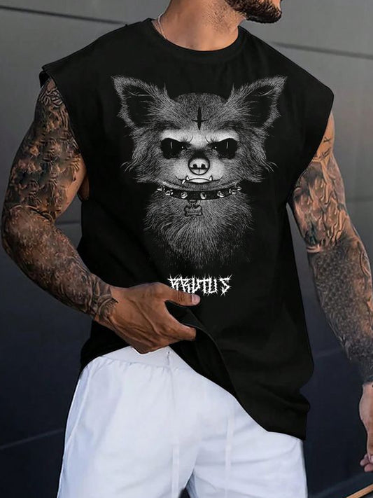Personalized Rock Animal Print Sleeveless Vest