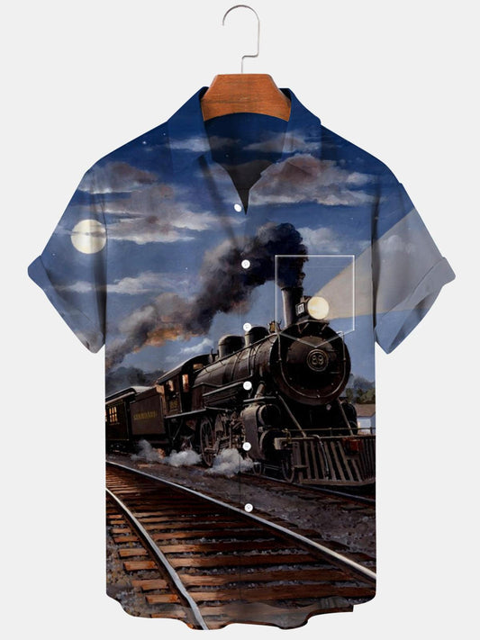 Train Short Sleeve Men's Shirts With Pocket