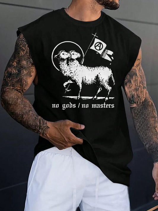 Dark Goat Print Men's Sleeveless Vest