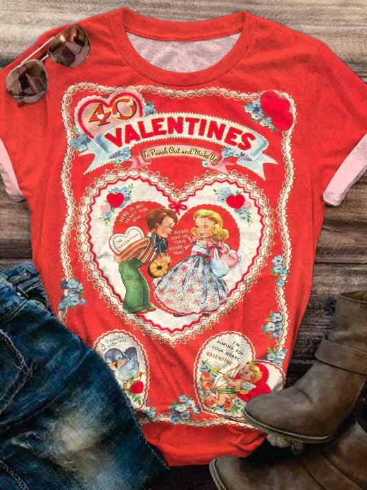 Vintage Valentines Crew Neck T-shirt