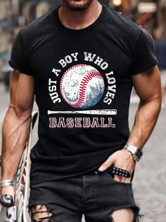 Men's Just A Boy Who Loves Baseball T-Shirt