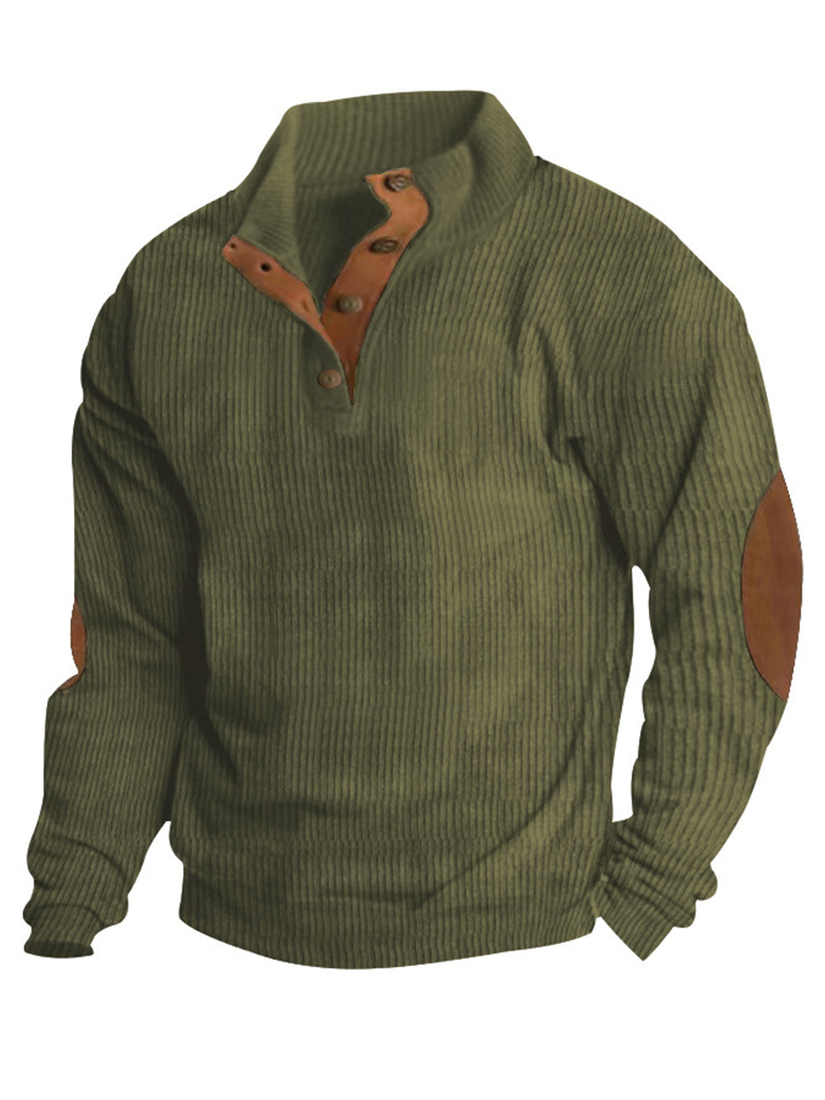 Casual Corduroy Stand Collar Long Sleeve Sweatshirt Men's Sweatshirt