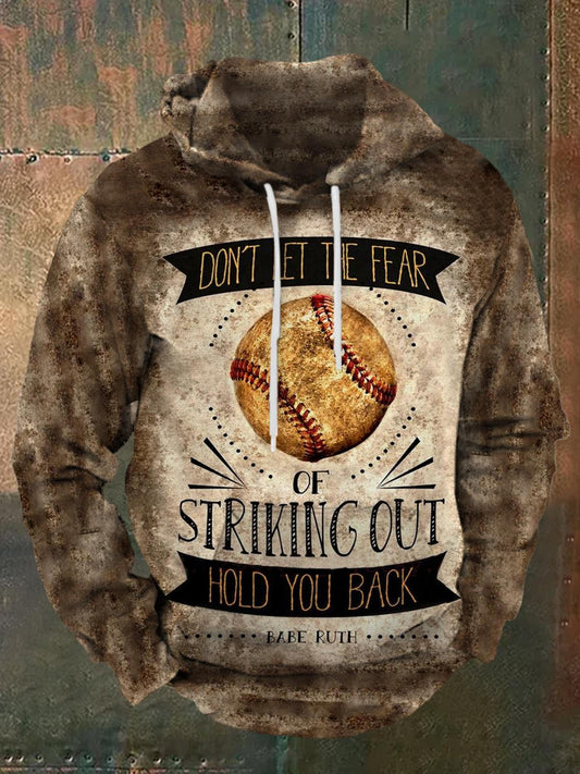 Baseball Long Sleeve Hooded Pocket Men's Top