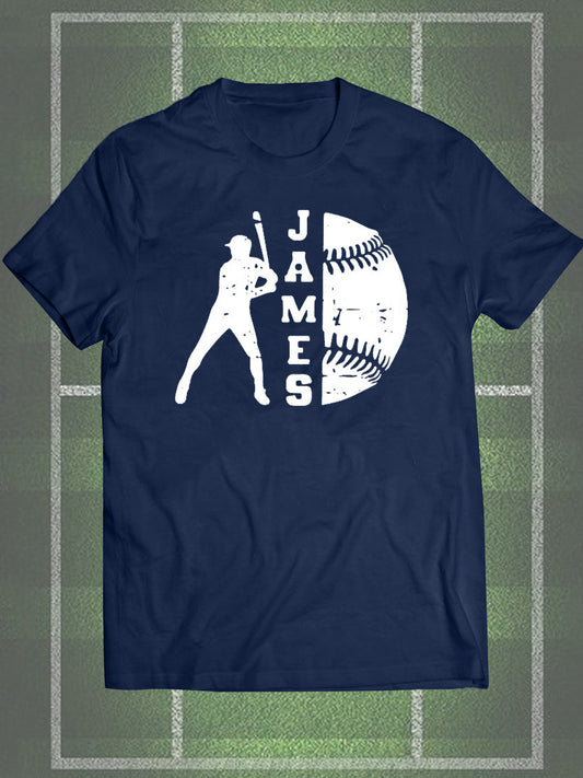 Simple James Baseball Print Men's Short-Sleeved T-Shirt