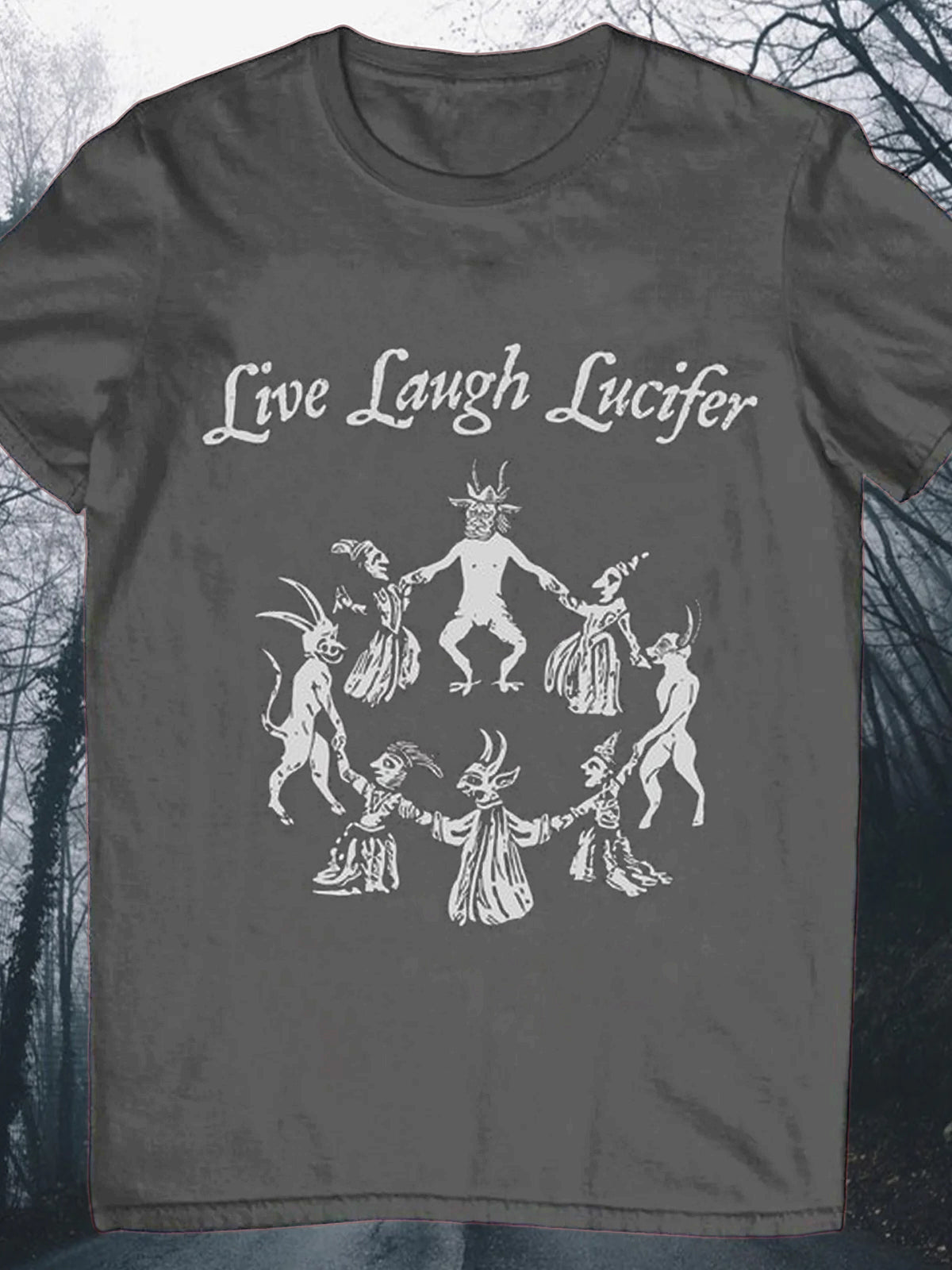 Live Laugh Lucifer Dancing With The Devil Crew Neck Short Sleeve Men's T-Shirt