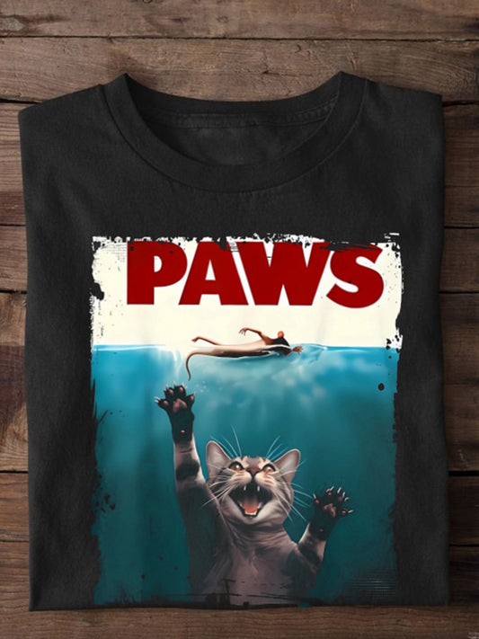 PAWS Cat Print Men's Short Sleeve T-Shirt