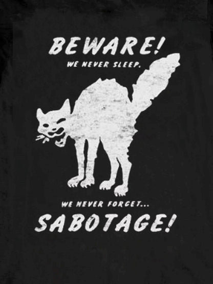 Sabotage Cat Round Neck Short Sleeve Men's T-shirt