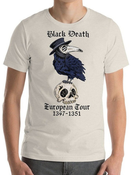 Dark Goth Raven Plague Doctor Crow Round Neck Short Sleeve Men's T-shirt