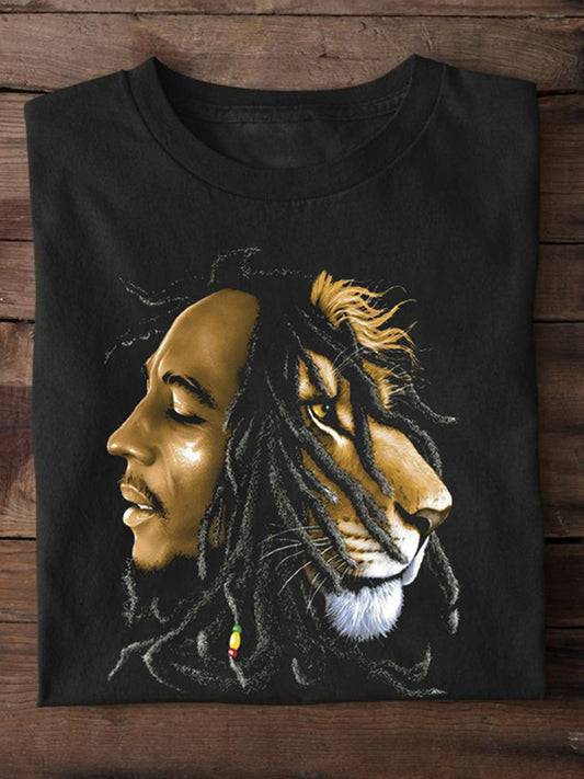 Reggae Avatar Personalized Contrasting Color Men's Short-Sleeved Round Neck T-Shirt