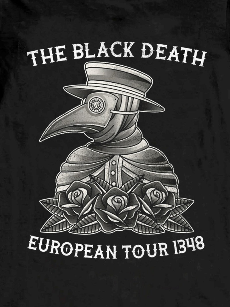 THE BLACK DEATH Plague Doctor Round Neck Short Sleeve Men's T-shirt