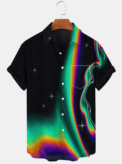 Abstract Men's Shirts With Pocket