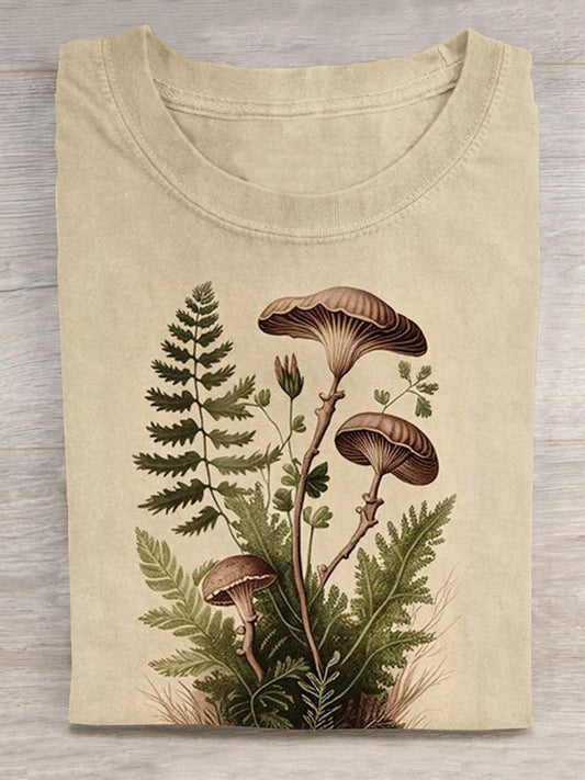 Plant Mushroom Witchcraft Art Print Crew Neck Short Sleeve Men's T-Shirt