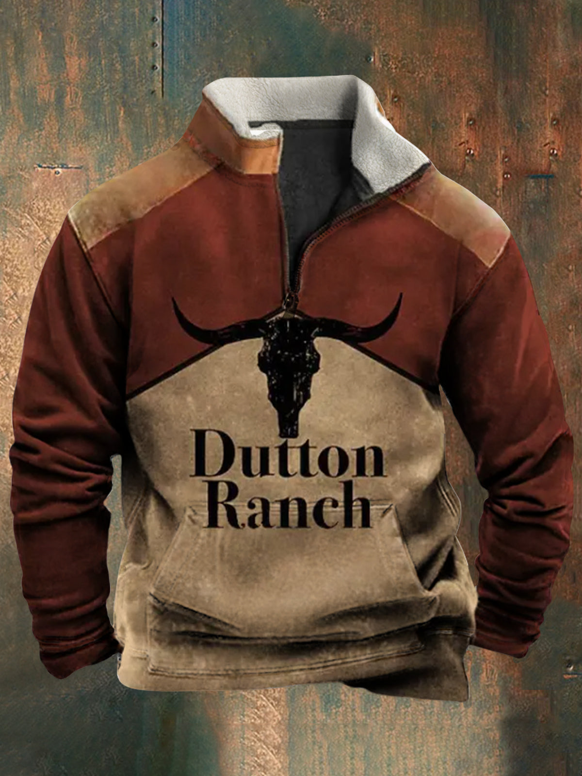 Men's Yellowstone Dutton Ranch Colorblock Vintage Sweatshirt