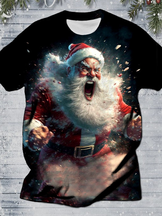 Santa Claus Round Neck Short Sleeve Men's T-shirt