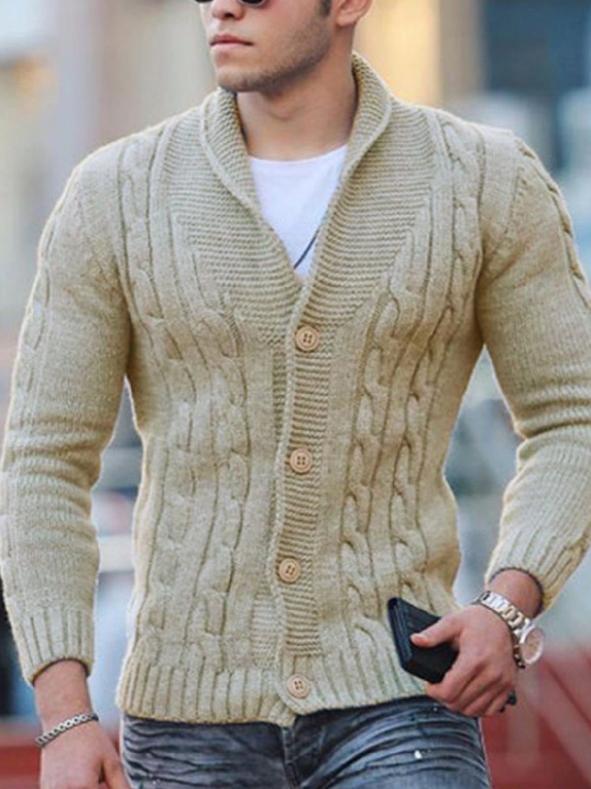 Casual Men's Sweater Knitted Cardigan Jacket