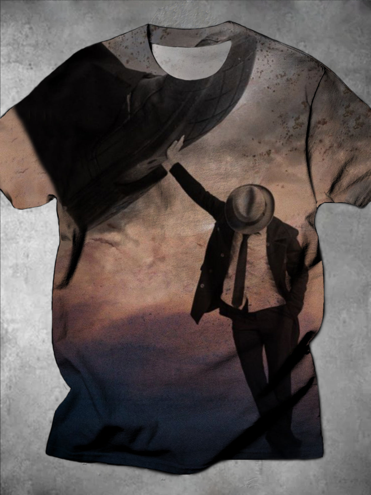 Abstract Art Print Round Neck Short Sleeve Men's T-shirt