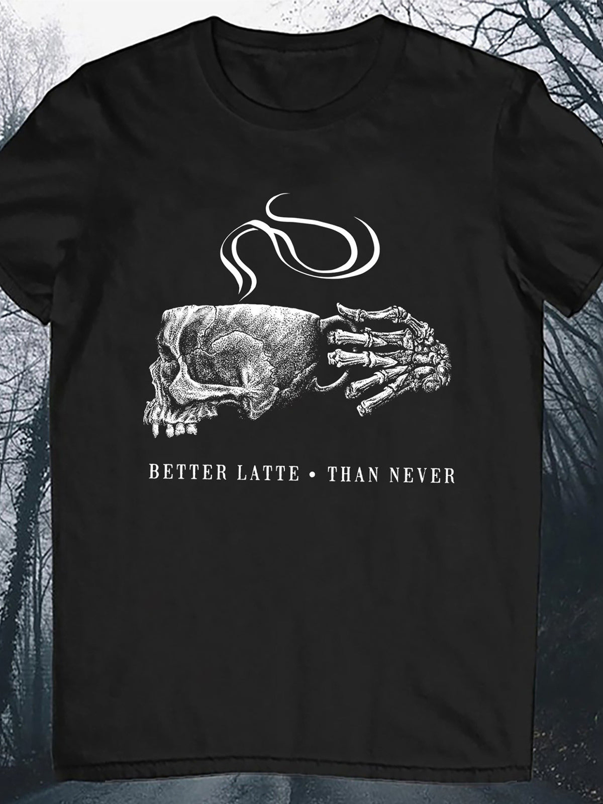 BETTER LATTE · THAN NEVER Printed Round Neck Short Sleeve Men's T-shirt