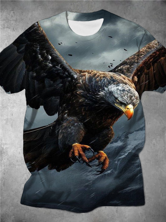Eagle Flying Personalized Men's Short Sleeve Round Neck T-Shirt