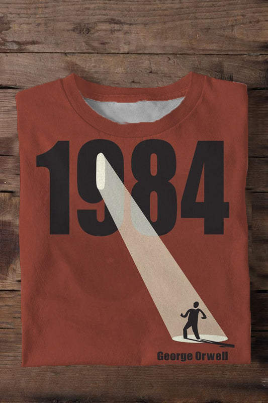Retro 1984 Print Men's Short Sleeve Round Neck T-Shirt