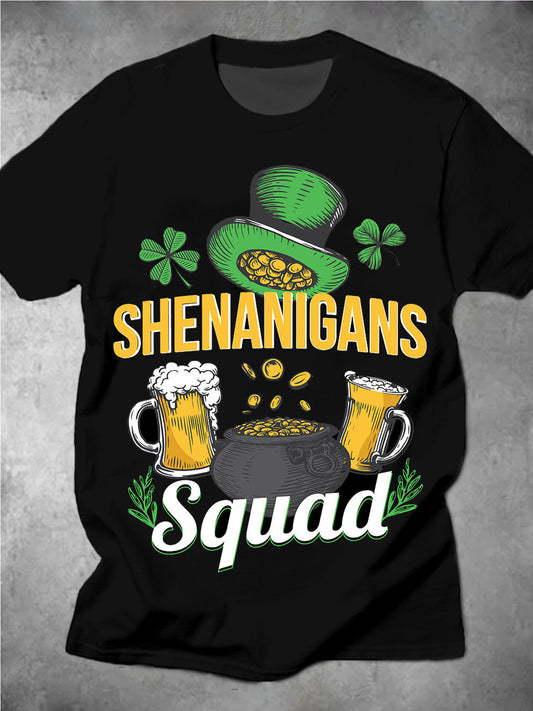 St. Patrick's Day Beer Round Neck Short Sleeve Men's T-shirt