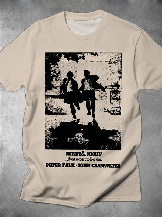 70s Vintage Movie Print Round Neck Short Sleeve Men's T-shirt