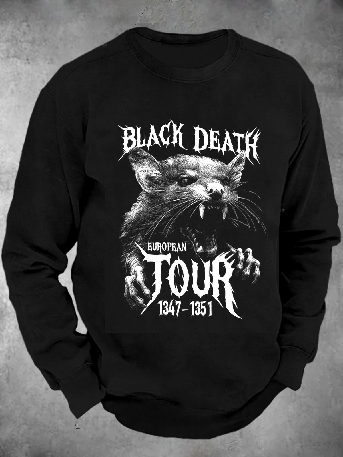 Black Death European Tour Crew Neck Long Sleeve Men's Top