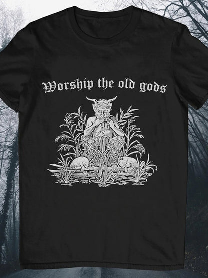 Worship the Old Gods Round Neck Short Sleeve Men's T-shirt